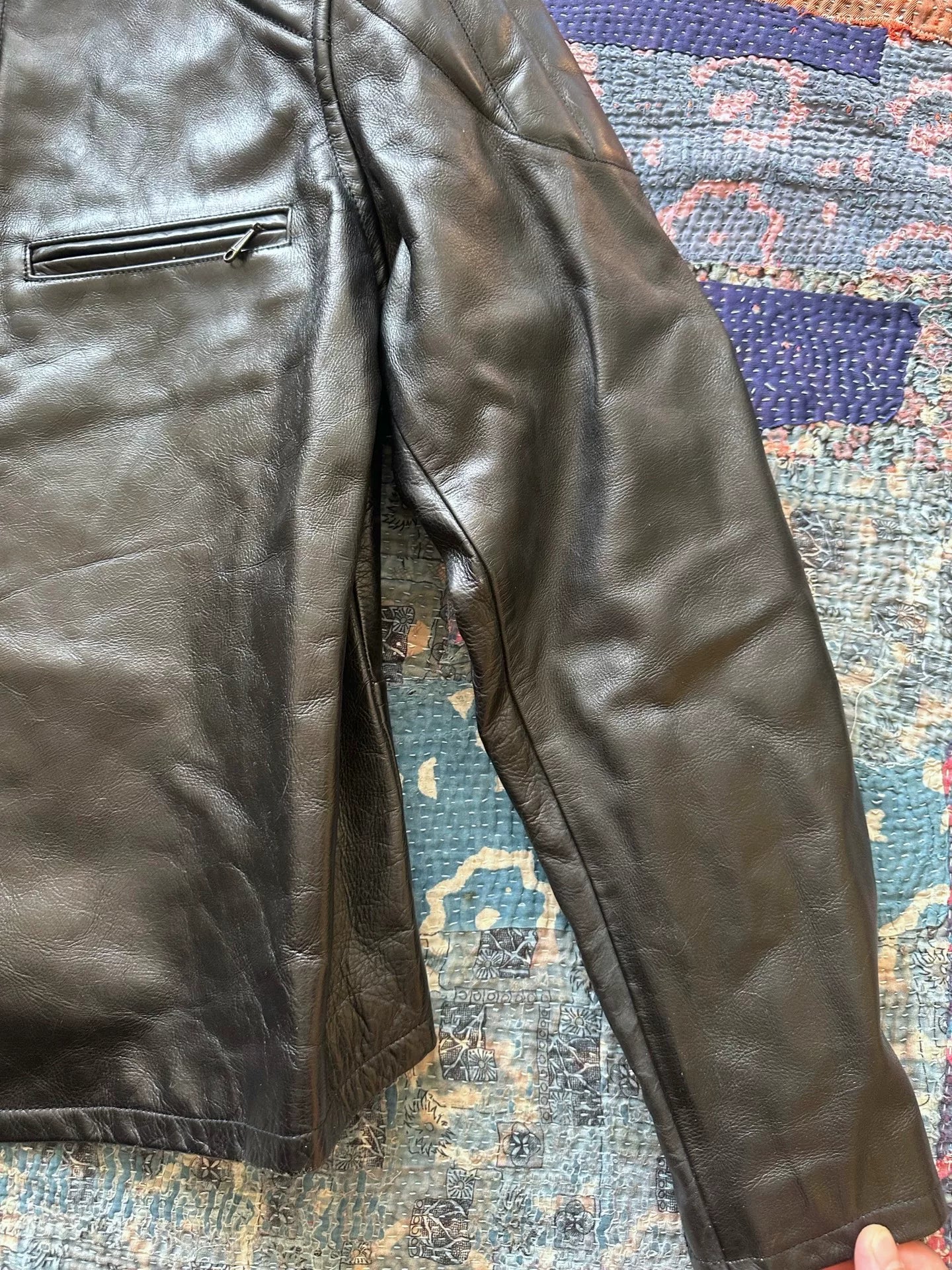 rrl motorcycle style leather jacket