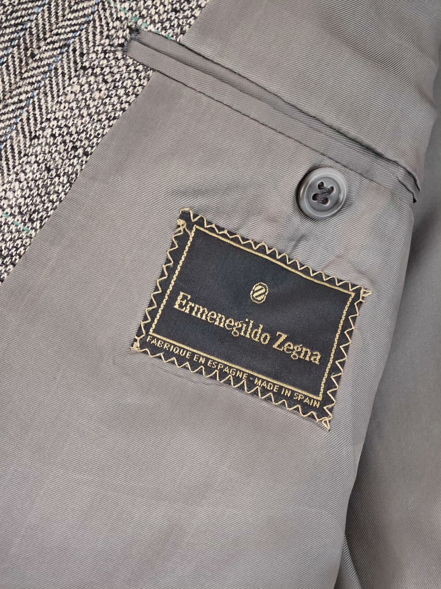 Zegna Gray Wool Linen Blazer