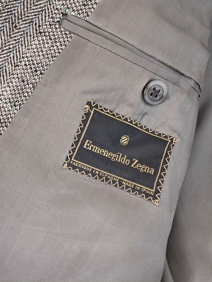 Zegna Gray Wool Linen Blazer