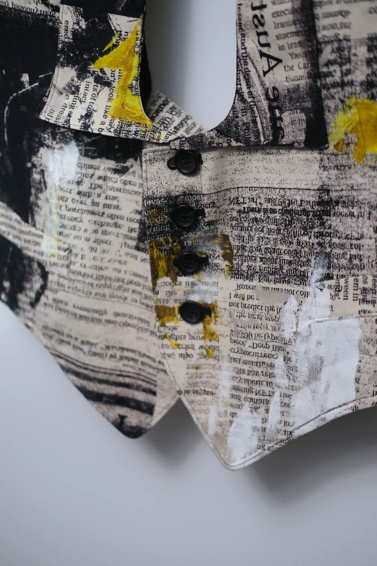 Yohji Yamamoto Yellow Newspaper Vest