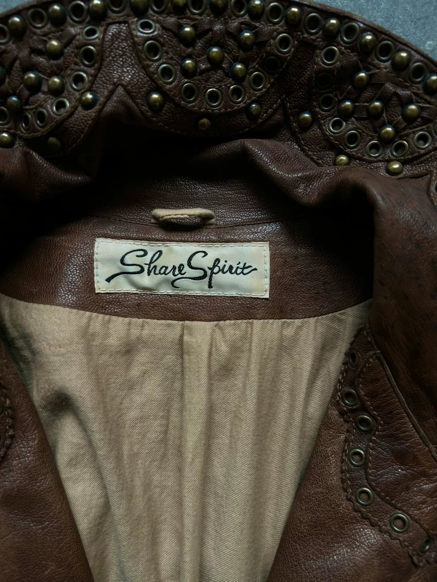 heavy embellished goat leather jacket