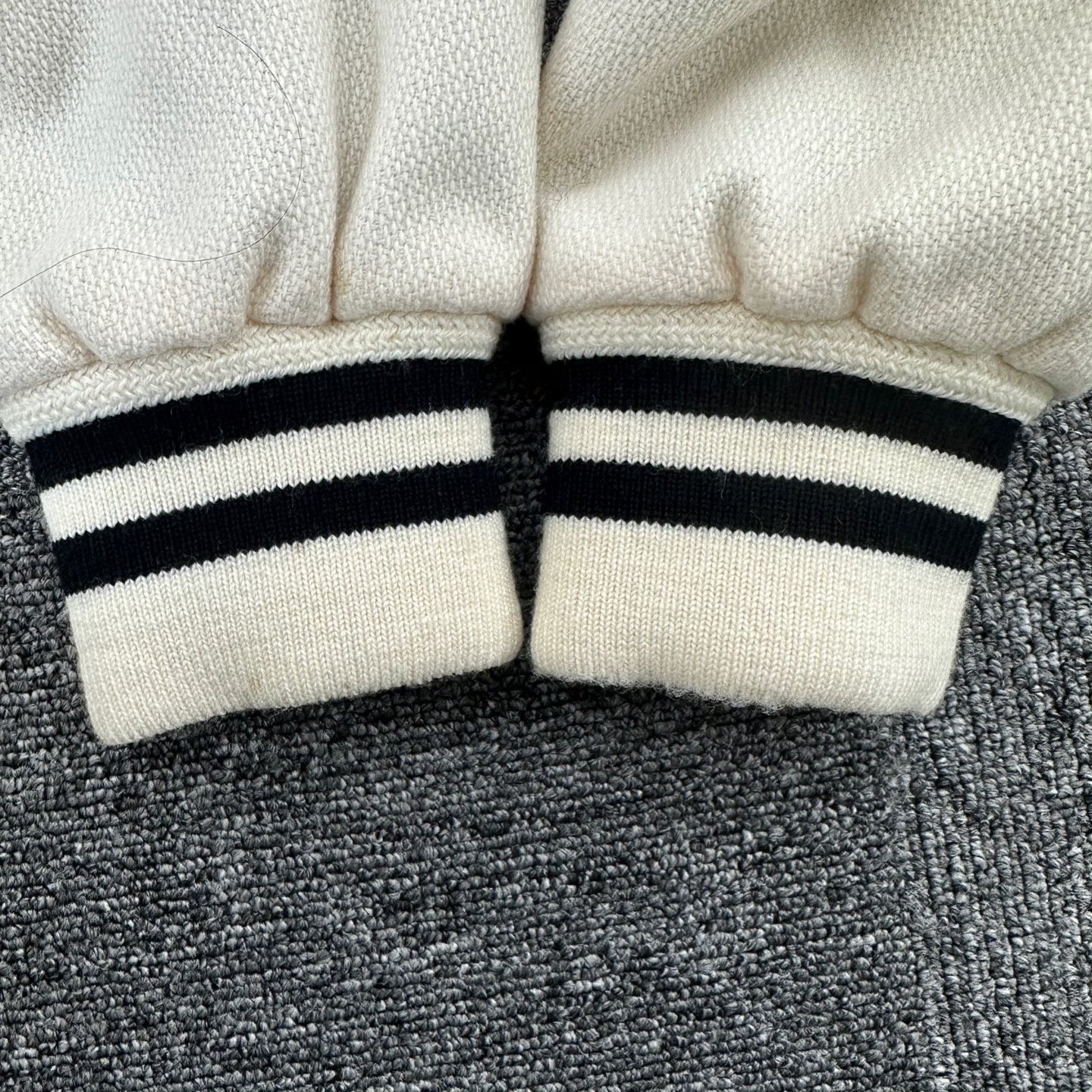 Saint Laurent White Black Striped Baseball Jacket