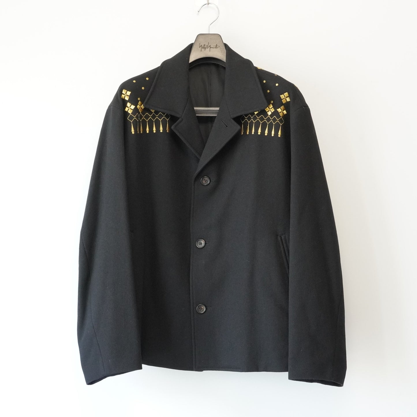 yohji yamamoto gold embroidered jacket