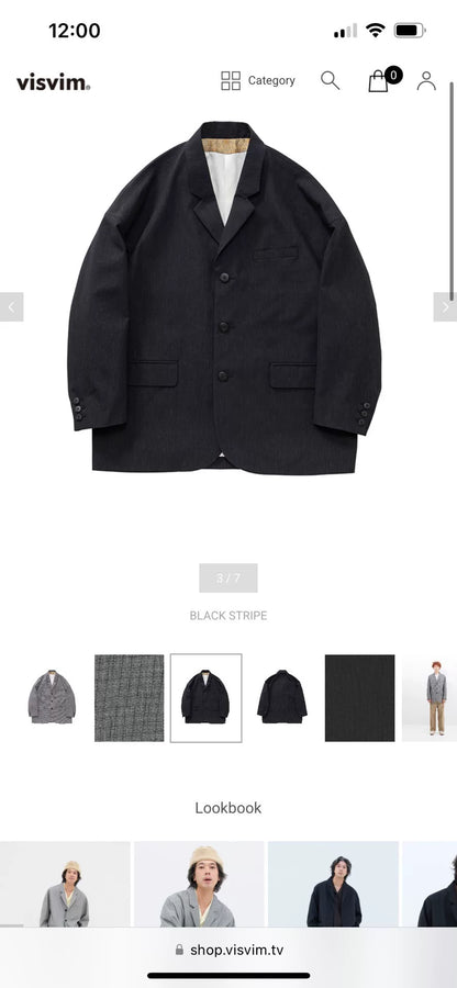 visvim hammons jacket santome black stripe