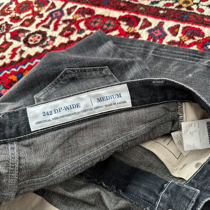 Neighborhood 24AW Washed Wide Jeans Black