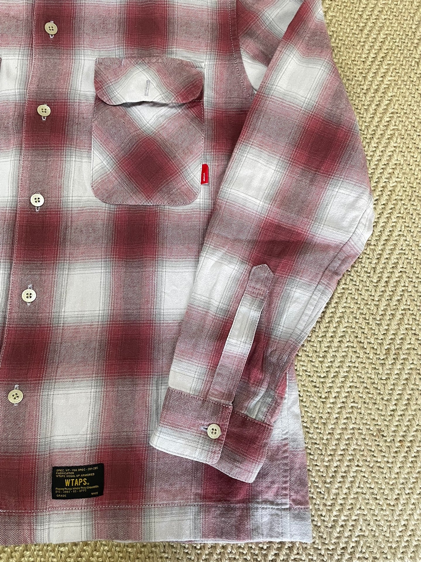WTAPS VATOS Psychedelic Red Check Shirt