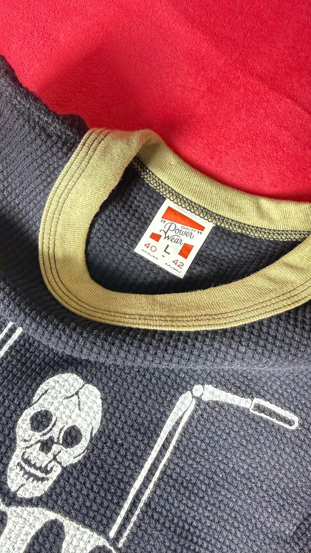 FREEWHEELERS Skull Motorcycle Waffle T-shirt