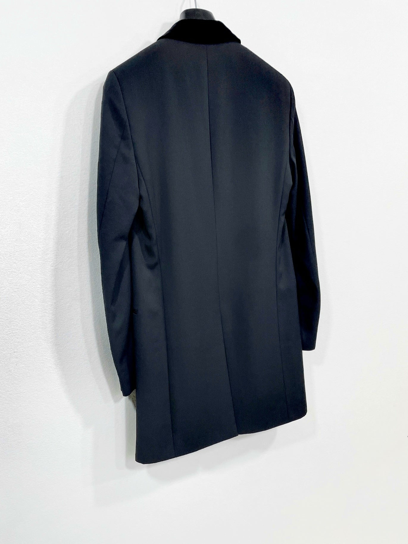 SAINT LAURENT Men's Black Wool Coat