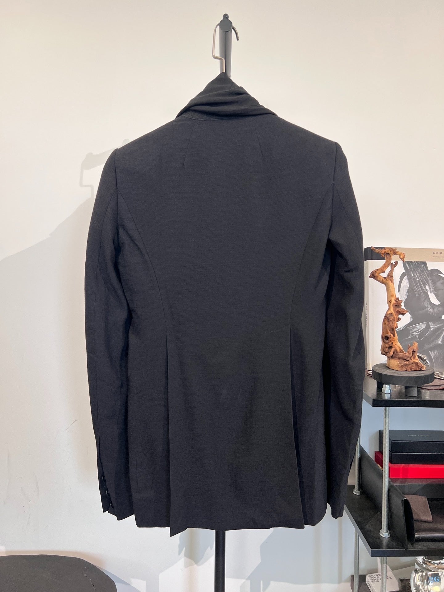 Rick Owens Wrinkled Satin Collared Blazer 46