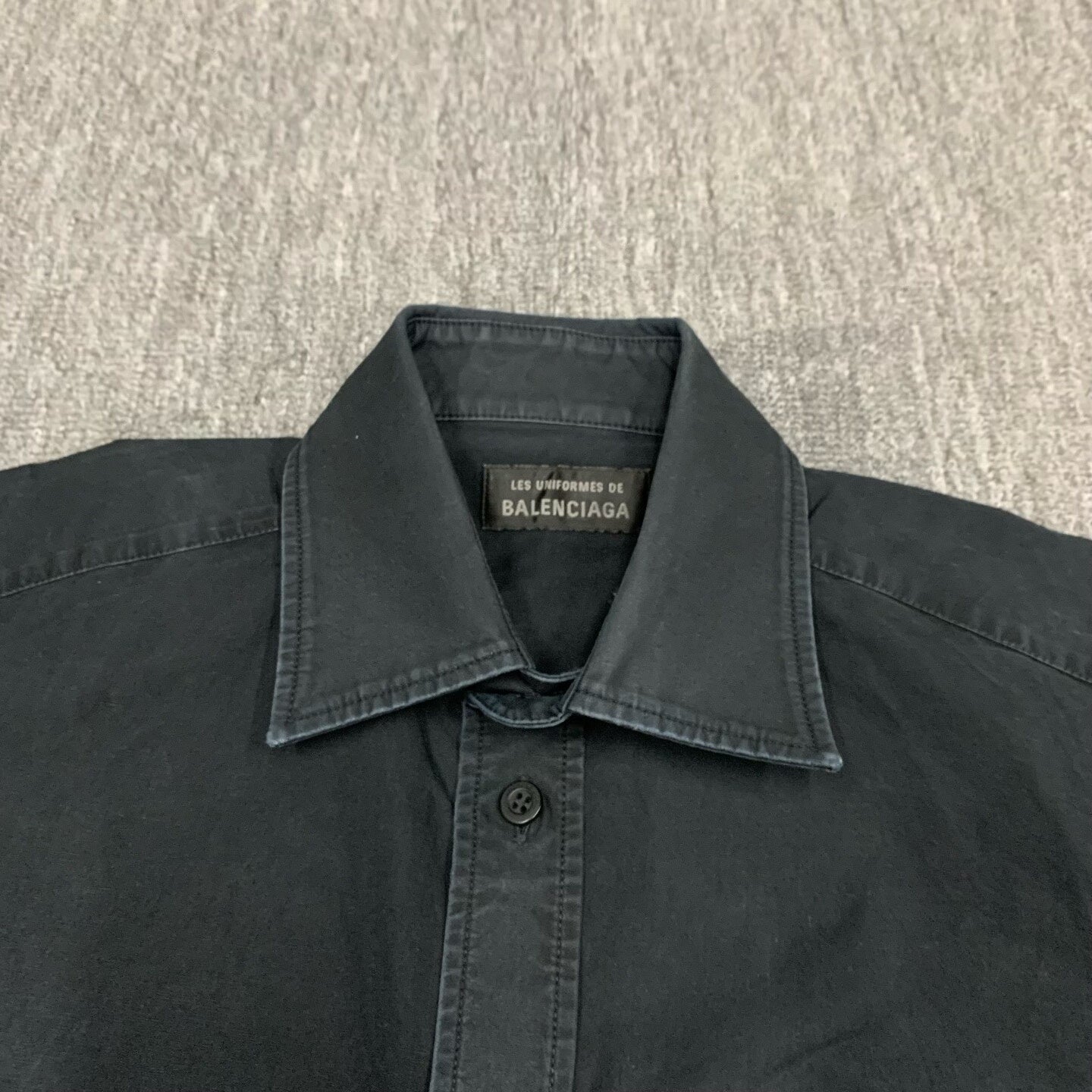 Balenciaga Black Distressed Shirt Jacket Size 36