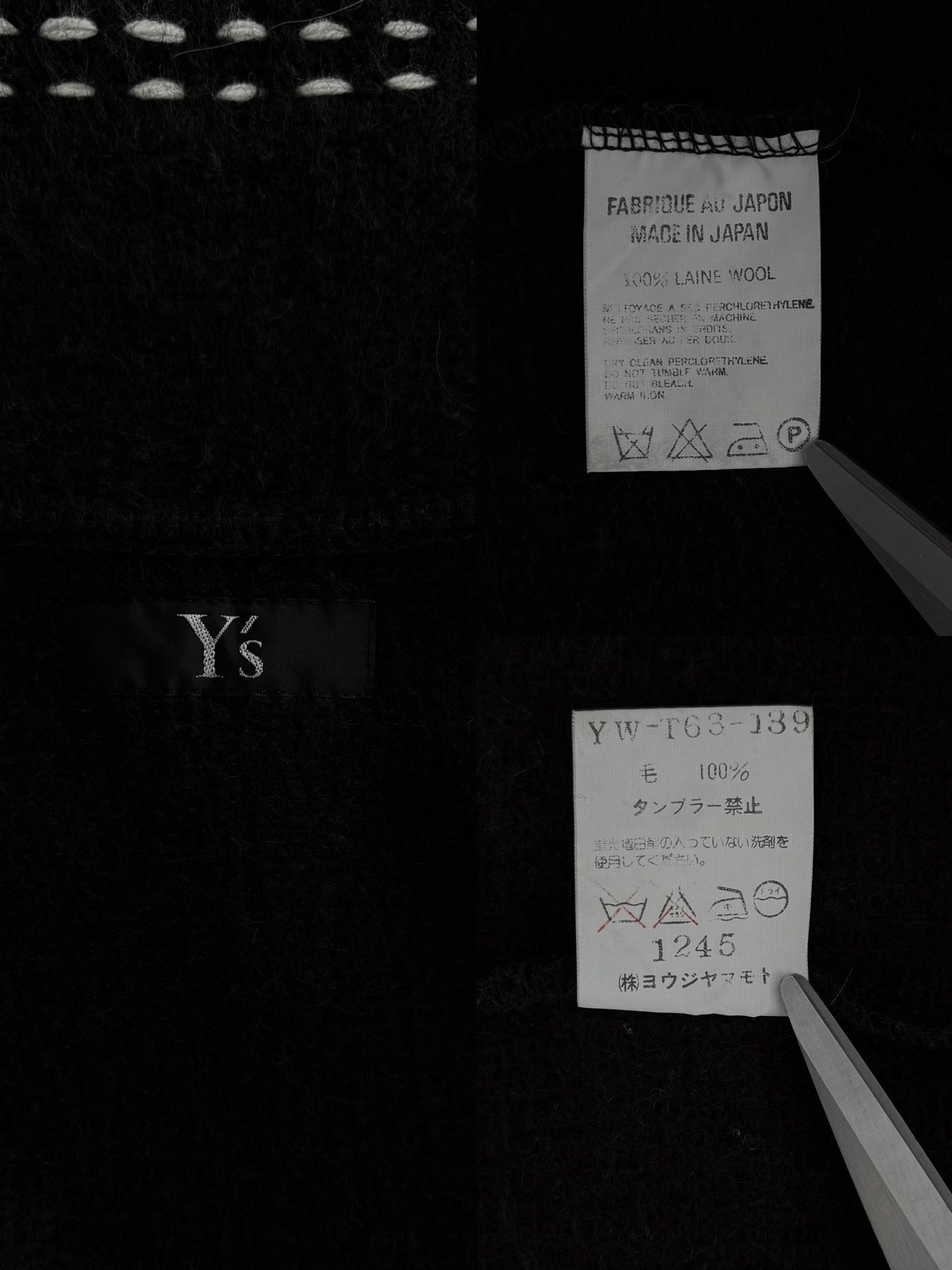 yohji yamamoto y's wool coat with buttons