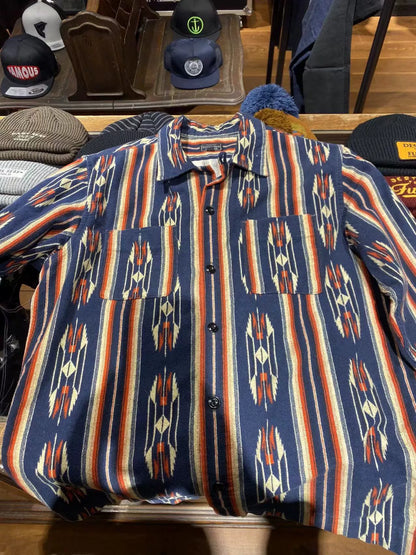 westcoast tribal patterned shirt with collar