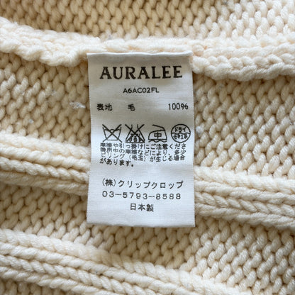 Auralee Belted Wool Knit Coat