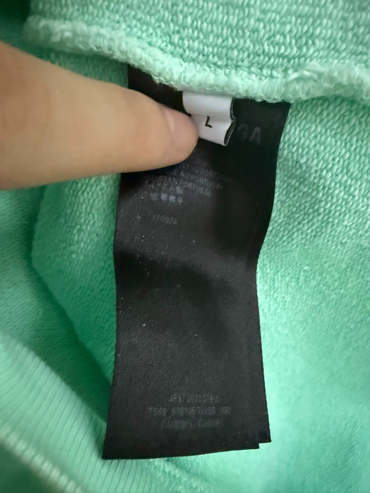 balenciaga mint green logo embroidered hoodie