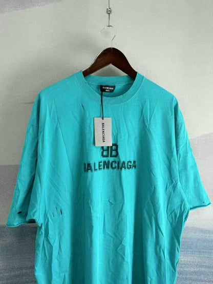 balenciaga teal short sleeve t-shirt
