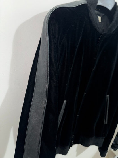 Saint Laurent Skull Heart Velvet Leather Jacket