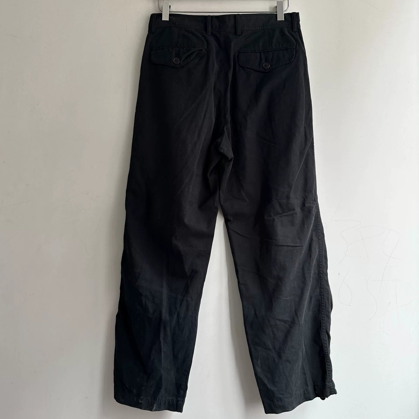 issey miyake rare zip-up black pants