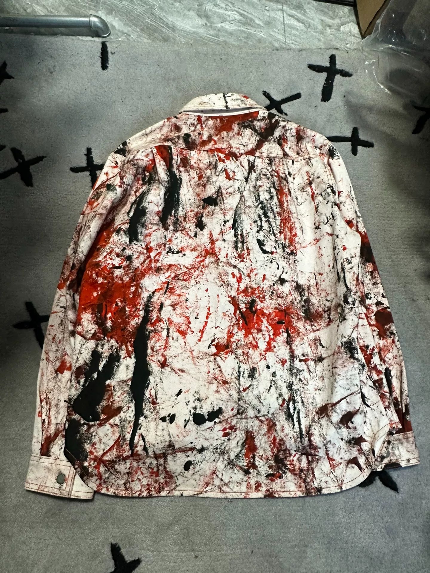 sterling ruby raf simons paint splatter shirt