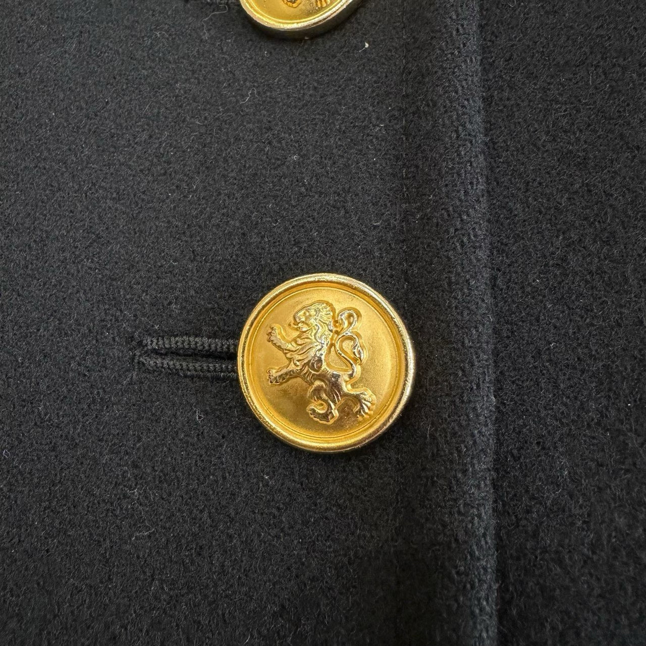 Saint Laurent YSL Runway Gold Button Wool Coat