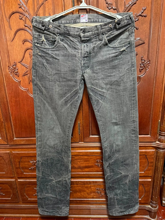 PRPS Men's W34 Black Straight Slim Jeans