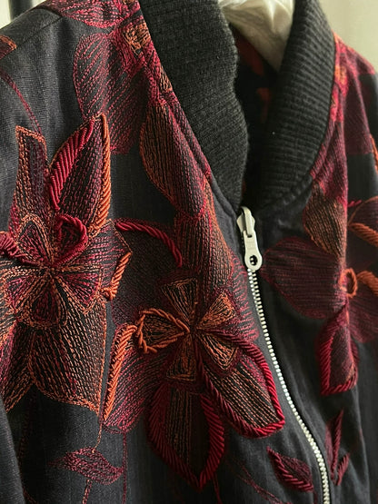 dries van noten floral embroidery bomber jacket