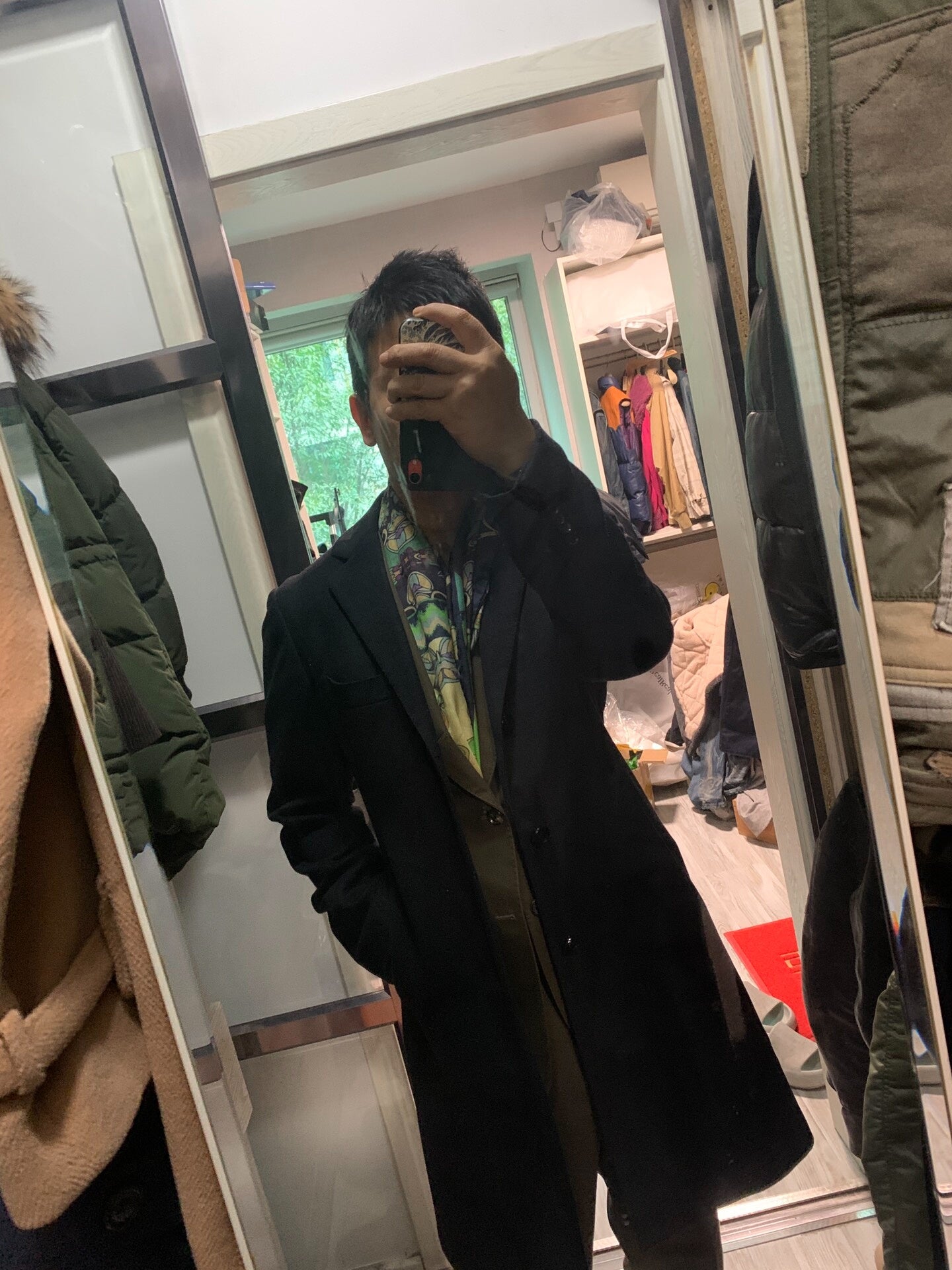 black cashmere wool blend coat size 46