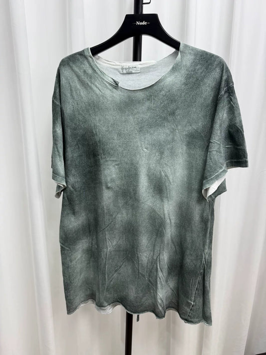 yohji yamamoto tie-dye short sleeve shirt