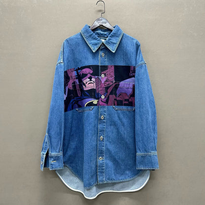 lanvin batman denim shirt jacket