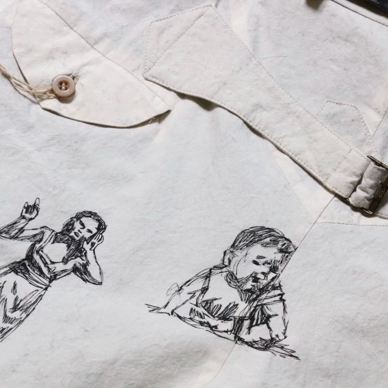 hand-painted shorts with belt from archivio