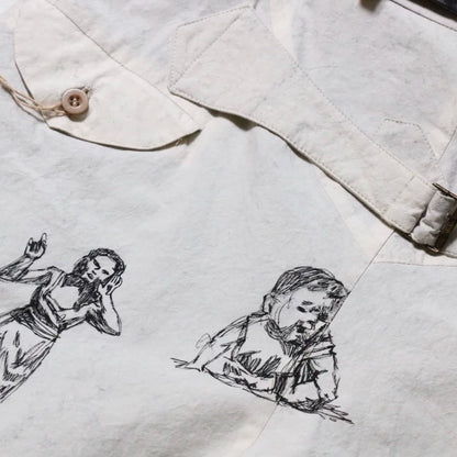 hand-painted shorts with belt from archivio