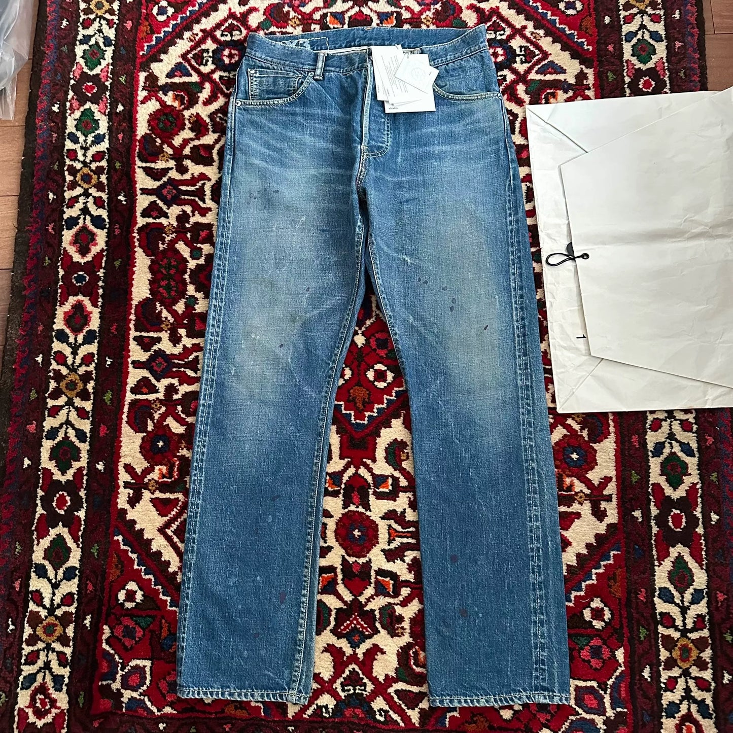 visvim mud-dyed wide-leg denim pants