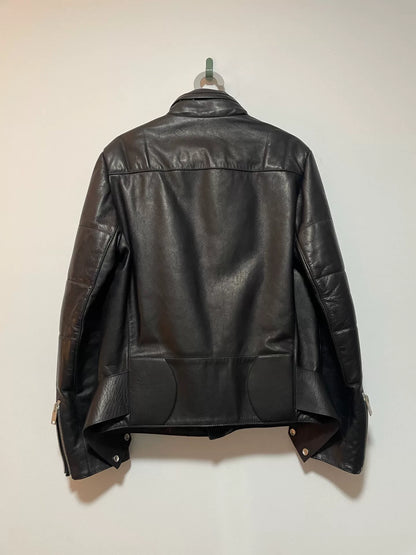 balenciaga hooded leather jacket size 48