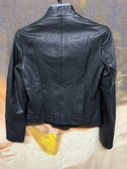 black leather motorcycle jacket size S