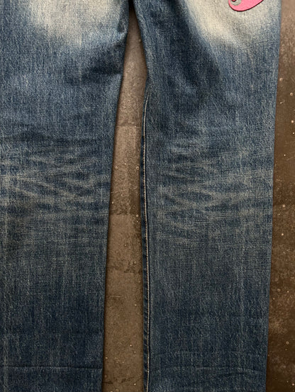 undercover love lightning denim pants