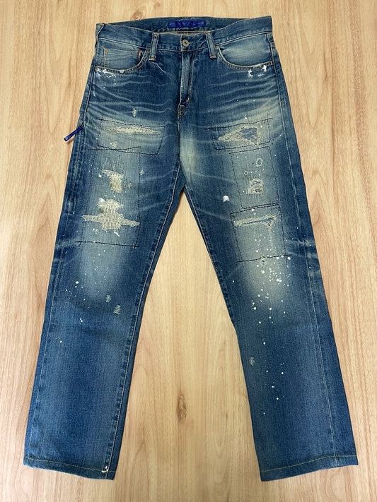 Vanquish Fragment Washed Distressed Jeans