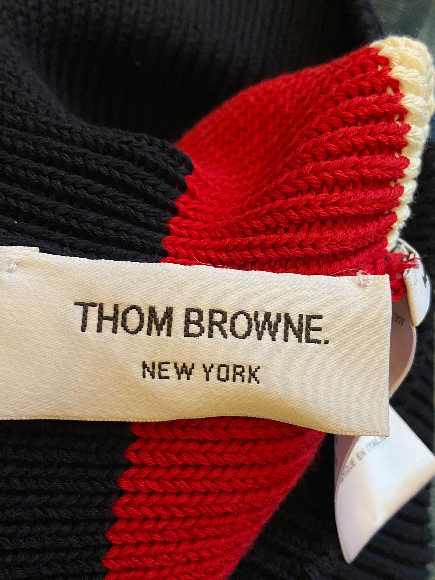 thom browne color block knit hat