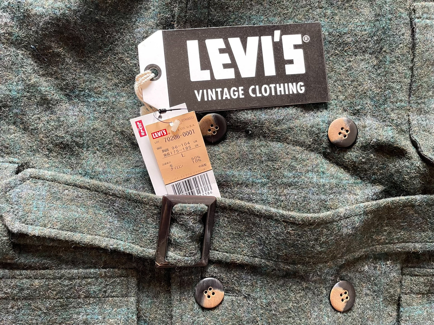 Levi's LVC Shawl Collar Wool Plaid Coat