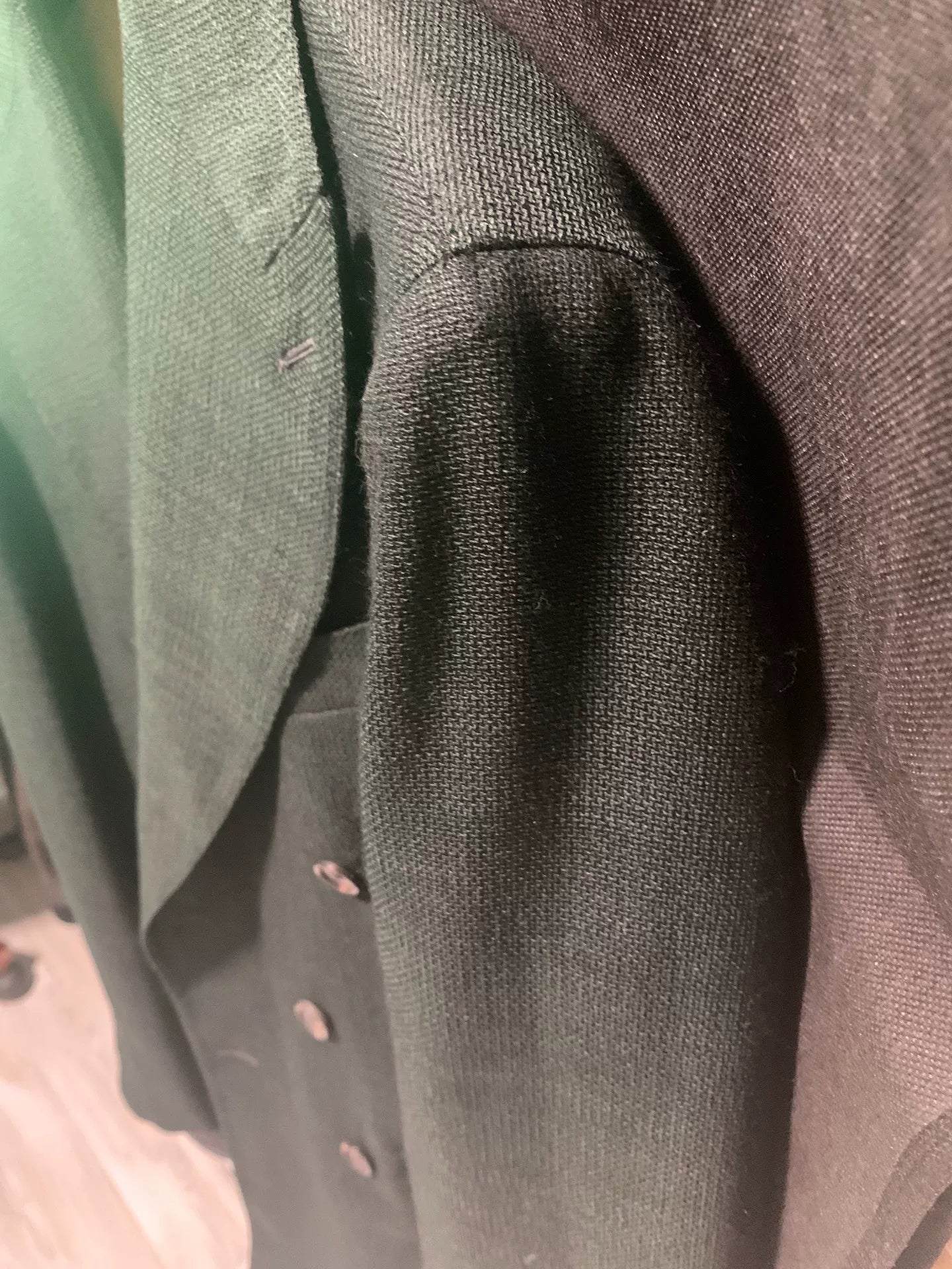 stylish dark green wool blazer