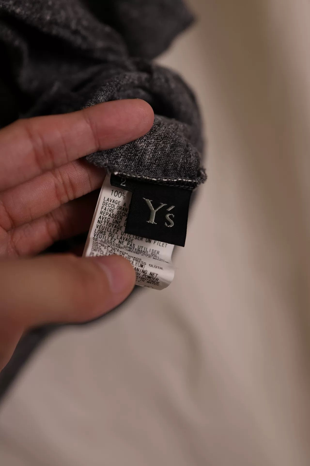 Y's by Yohji Yamamoto Gray T-shirt