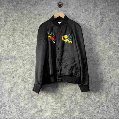 Saint Laurent Graffiti Embroidery Bomber Jacket