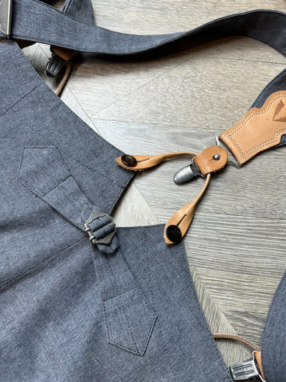 visvim anton suspender pants in gray