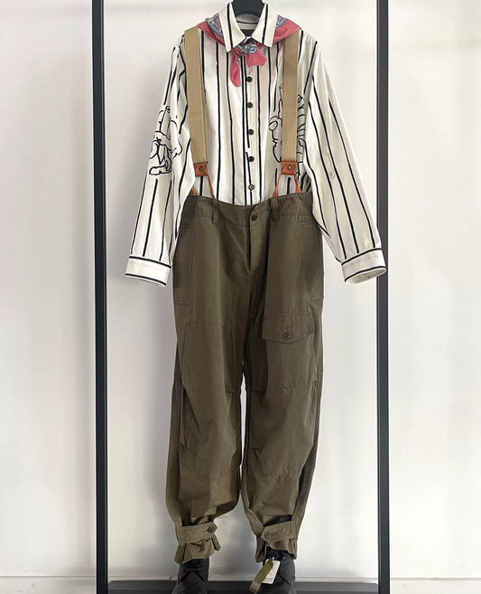 Y's Yamamoto Green Work Pants with Suspenders