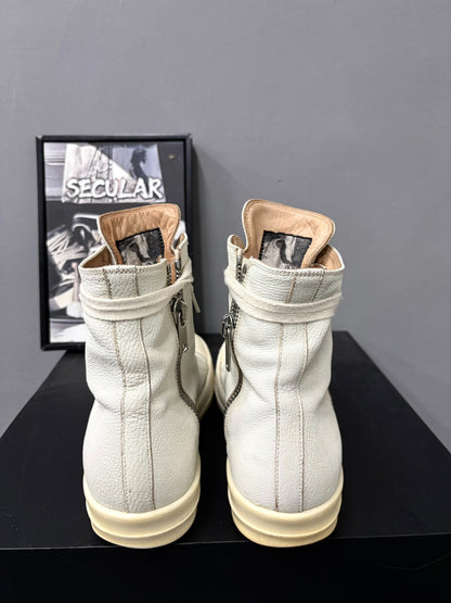 Rick Owens 18FW Light Blue Leather High-Top