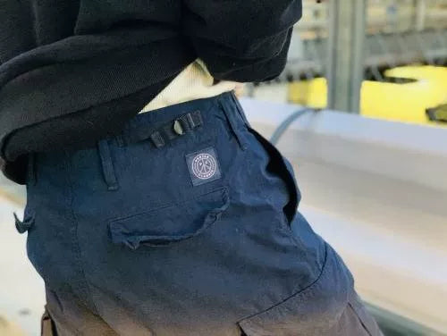 Porter Classic Indigo Nylon Cargo Pants