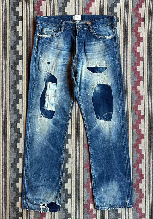 Simon Miller Heavy Wash Patchwork Denim Jeans
