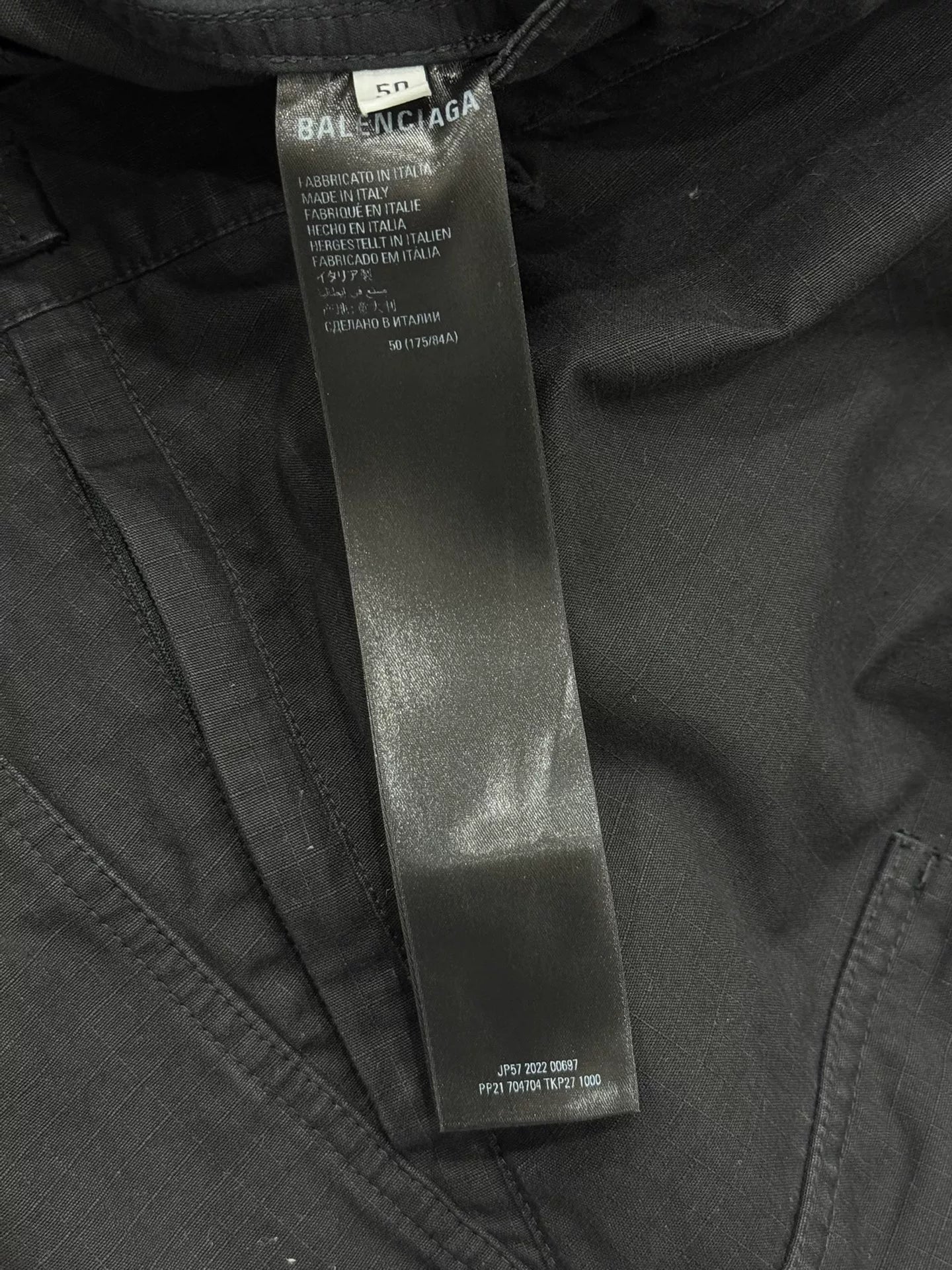 balenciaga pulled cargo pants size 50