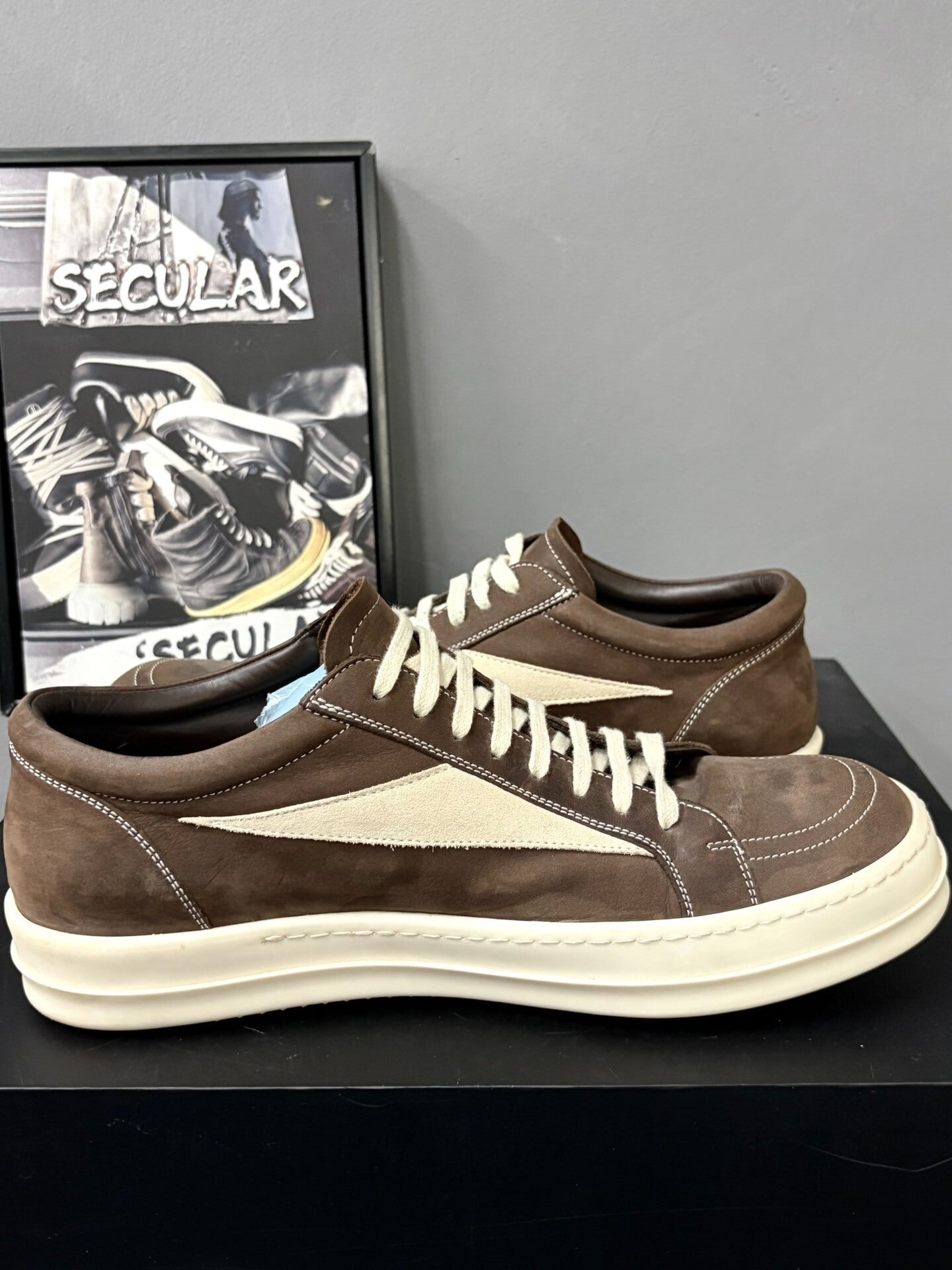 Rick Owens 23FW Low-Top Leather Sneakers