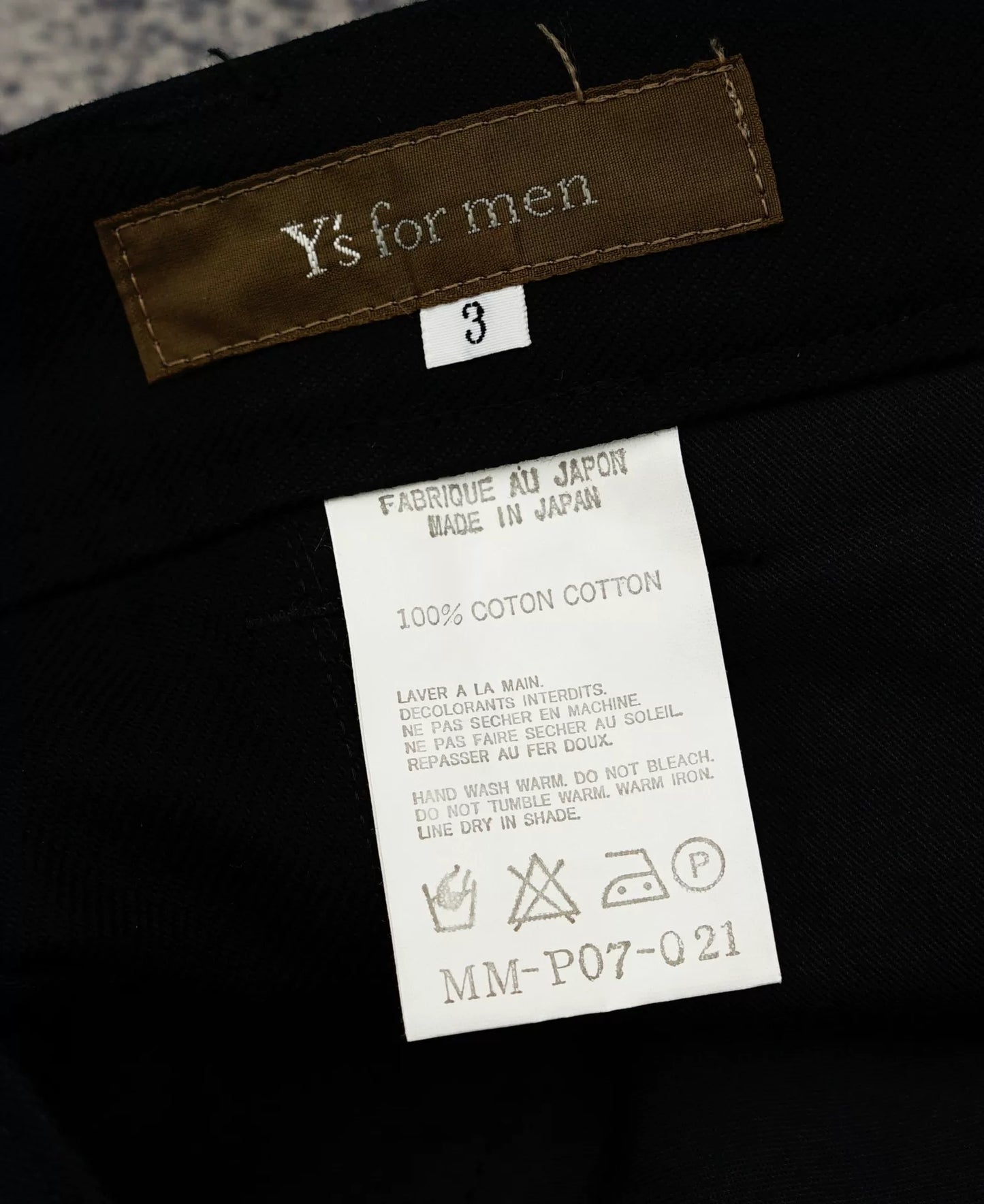 Yohji Yamamoto Y's for Men Military Straight Pants