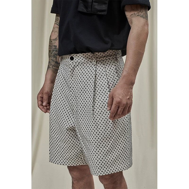 kuon cross sashiko casual shorts