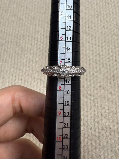 Chrome Hearts 18k White Gold Diamond Cross Ring